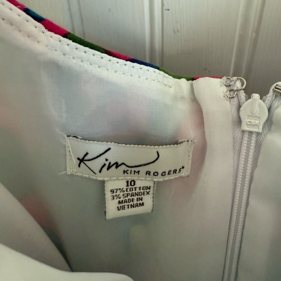 Kim Rogers Floral Watercolor Print Dress Size 10 in Pink, Green, Blue - Picture 3 of 6